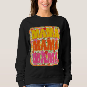 Sweatshirt Mama Flower Style Vintage Retro Floral Da de la mè