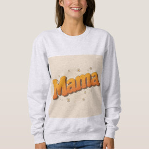 Sweatshirt Mama Rétro Groovy Années 70 Lettres Bulles Fête de
