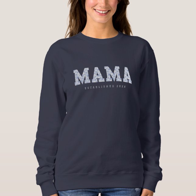 Sweatshirt Mama Sweater, Floral bleu (Devant)