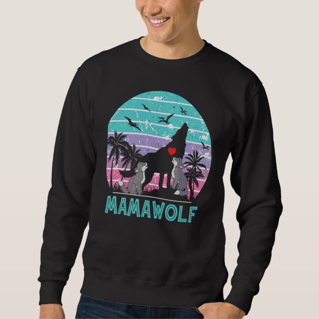Sweatshirt Mama Wolf Mother Of Wolfs Idées Pour Maman Mère (Devant)