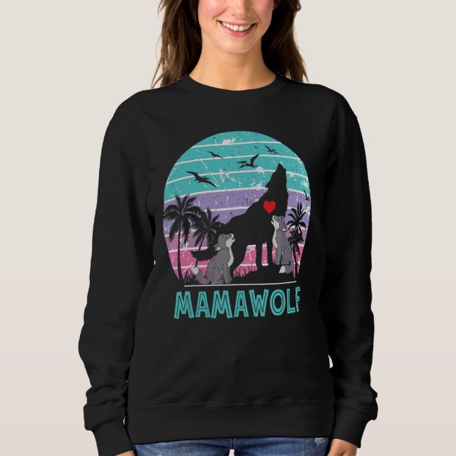 Sweatshirt Mama Wolf Mother Of Wolfs Idées Pour Maman Mère (Devant)