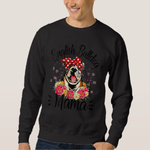 Sweatshirt Maman Bouledogue Anglais Florales Maman Chien Mign