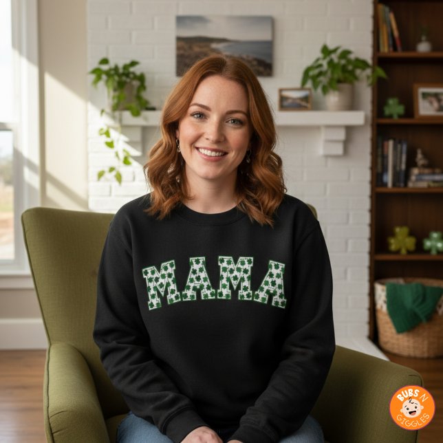 Sweatshirt Maman Chanceuse Trèfle Fête de la Saint-Patrick Ma (Créateur téléchargé)