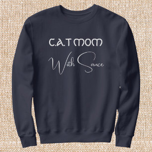 Sweatshirt Maman Chat Féminin Écriture Personnalisée Bleu Mar