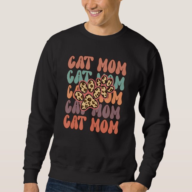 Sweatshirt Maman Chat Rero Groovy Chats Adoption Fête des Mèr (Devant)