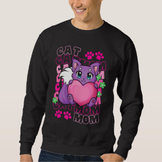 Sweatshirt Maman Chatte Mignonnes Pattes de Chat Chaton   Ado