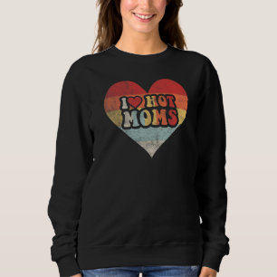 Sweatshirt Maman Chaude Cœur Rouge Rétro Vintage J'Aime Les M