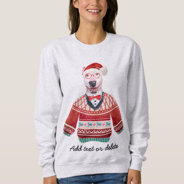 Sweatshirt Maman Chien Bull Terrier Noël Moche (Devant)