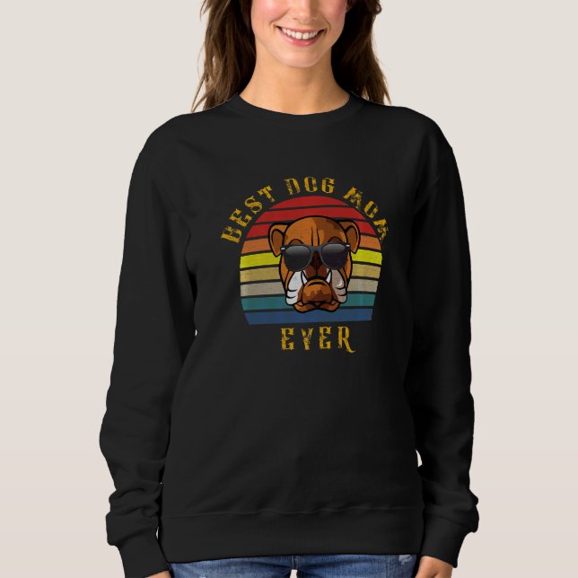 Sweatshirt Maman Chien Bulldog Cool Noël Chien (Devant)