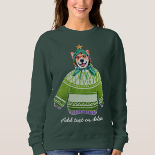 Sweatshirt Maman Chien Corgi Mignon Noël Chien de Noël Laid