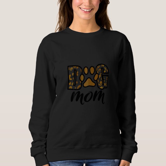 Sweatshirt Maman Chien Empreinte de Patte de Léopard  Graphiq (Devant)