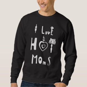Sweatshirt Maman Coeur Blanc J'aime les mamans chaudes