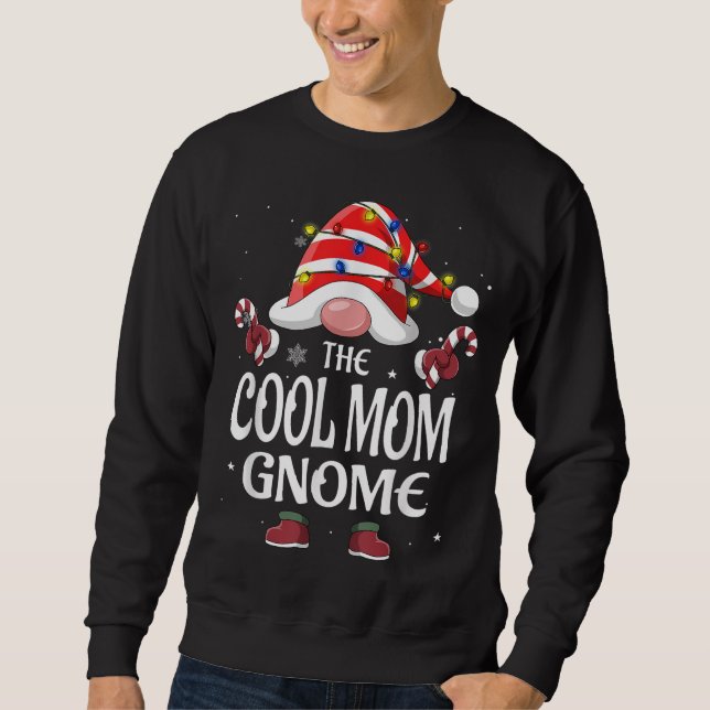 Sweatshirt Maman Cool Gnome Tree Light Buffalo Plaid Christ (Devant)