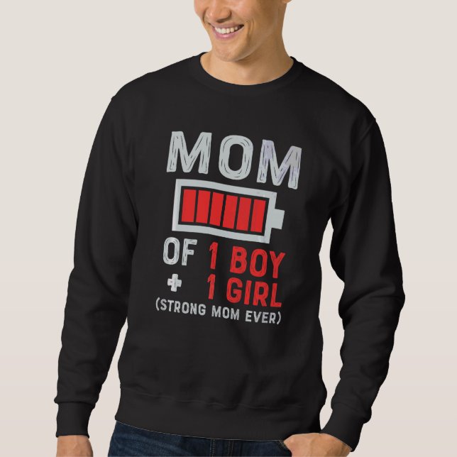 Sweatshirt Maman De 1 Garçon De Fille Ou Fils Fille Fête Mère (Devant)