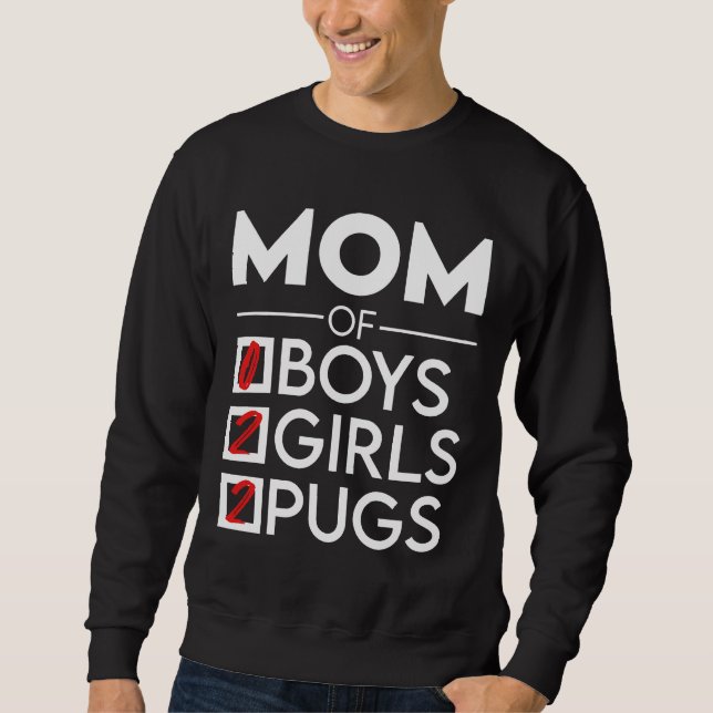 Sweatshirt Maman de 2 deux filles et deux carlins Essential T (Devant)