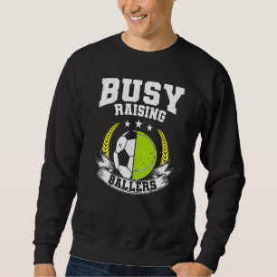 Sweatshirt Maman de balle Papa occupé à élever des joueurs de