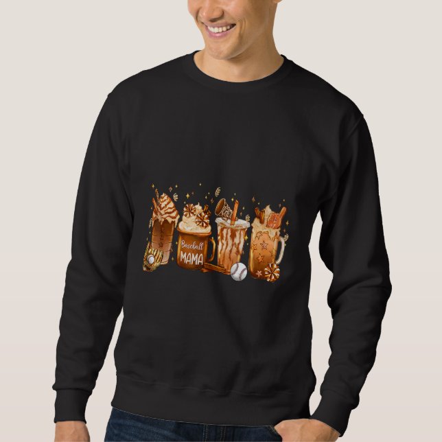 Sweatshirt Maman de baseball Café au lait d'automne Tenue de  (Devant)