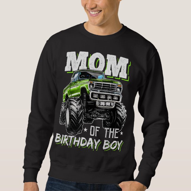 Sweatshirt Maman de Birthday Boy Monster Truck Anniversaire N (Devant)