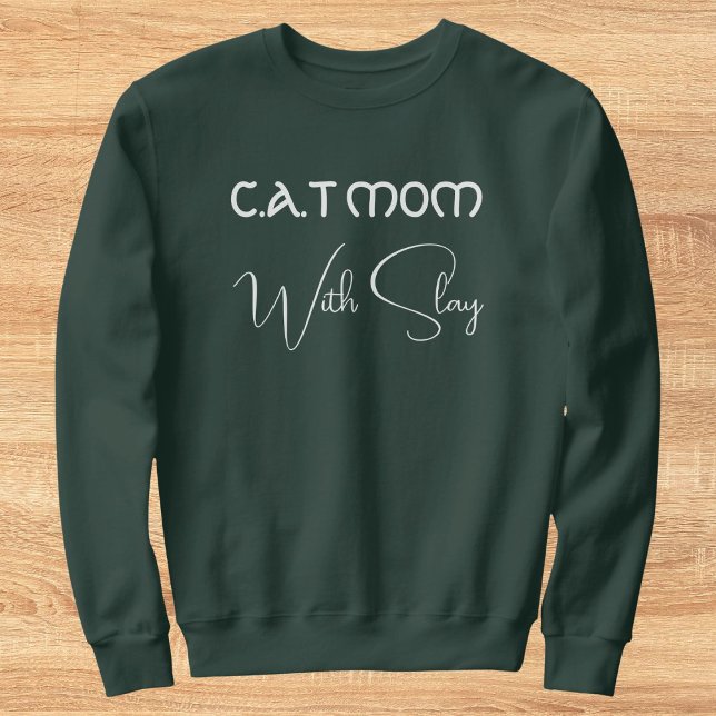 Sweatshirt Maman de chat à script blanc personnalisé pour amo (Créateur téléchargé)