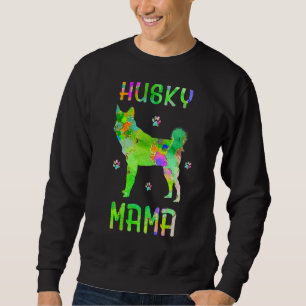 Sweatshirt Maman de Chien coloré Husky Mama