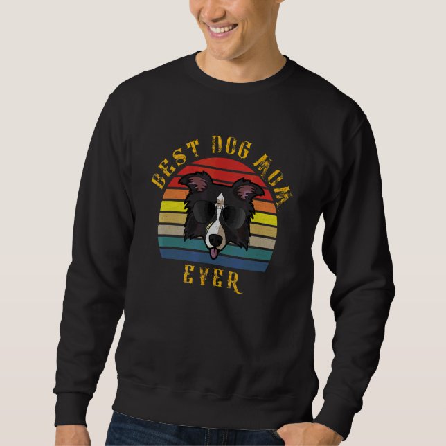 Sweatshirt Maman de chien cool Border Collie  Noël de chien (Devant)