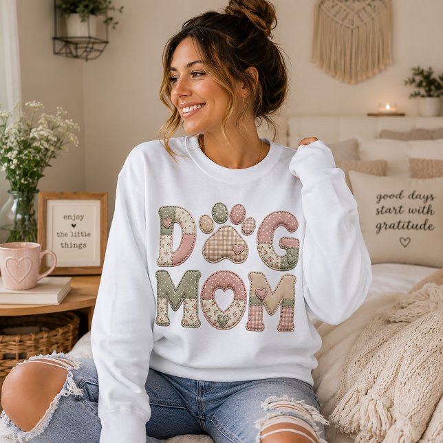 Sweatshirt Maman de Chien Faux Patchwork (Créateur téléchargé)