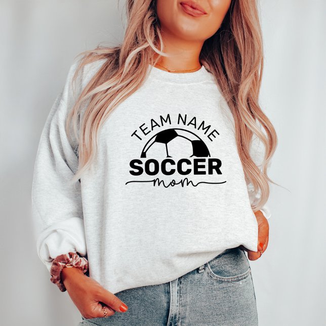 Sweatshirt Maman de football noir et blanc personnalisée (Créateur téléchargé)