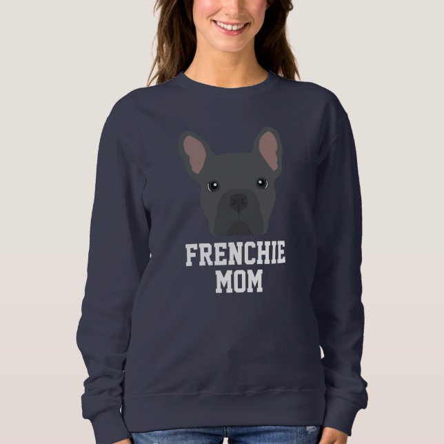 Sweatshirt Maman de Frenchie bleu (Devant)