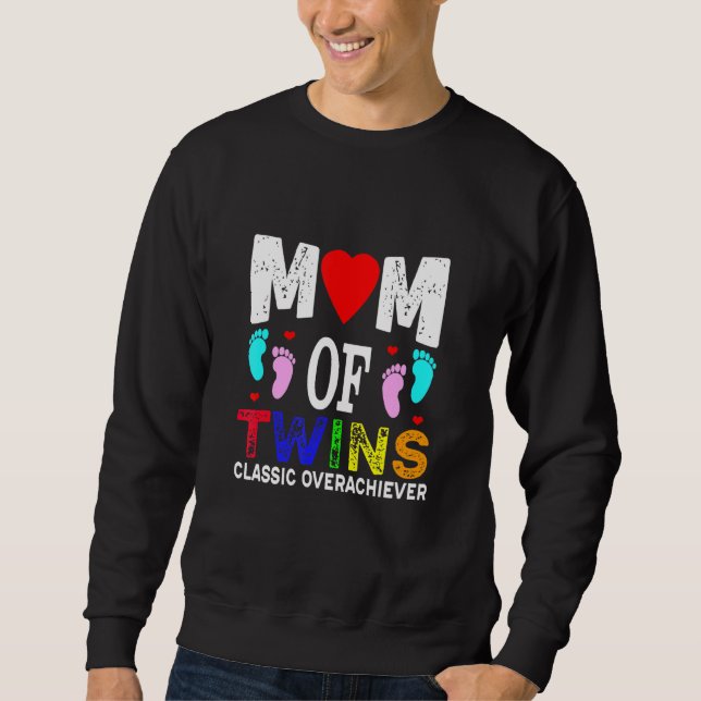 Sweatshirt Maman De Jumeaux Classique Overachiever Twins Femm (Devant)