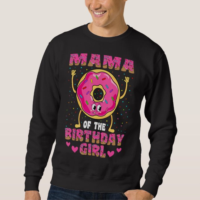 Sweatshirt Maman De L'Anniversaire Fille Donut Famille Fête (Devant)