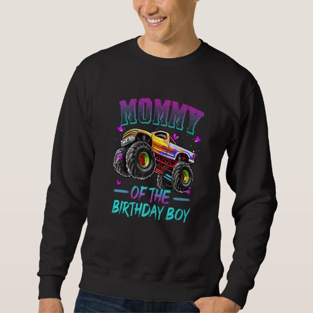 Sweatshirt Maman De L'Anniversaire Garçon Monster Camion Anni (Devant)