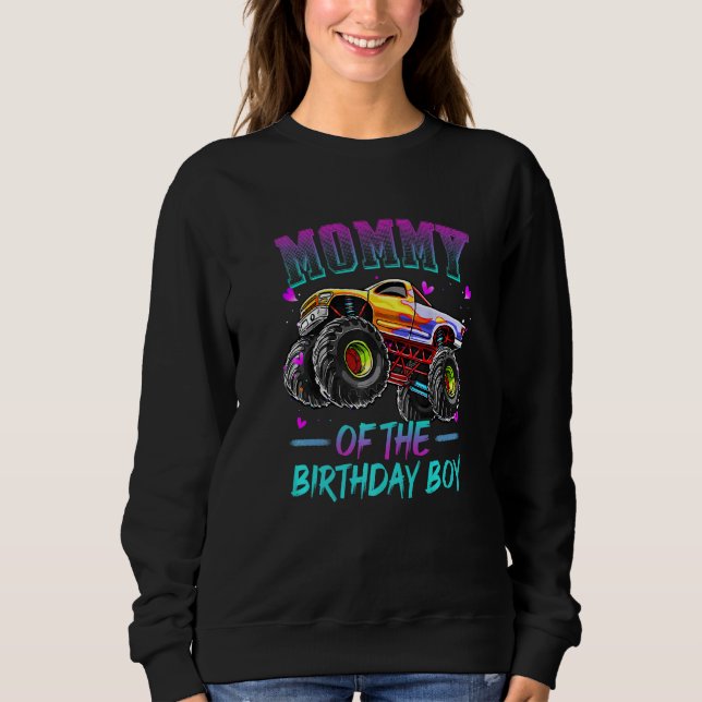 Sweatshirt Maman De L'Anniversaire Garçon Monster Camion Anni (Devant)