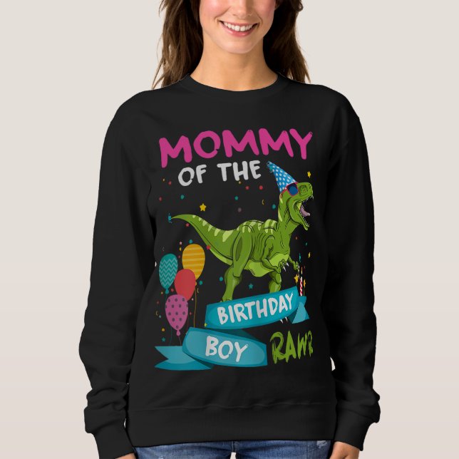 Sweatshirt Maman de l'anniversaire garçon T-Rex RAWR Dinosaur (Devant)