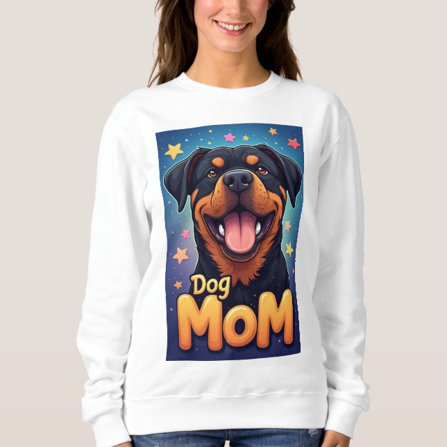 Sweatshirt Maman de Rottweiler souriant (Devant)