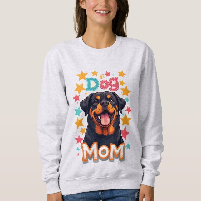 Sweatshirt Maman de Rottweiler souriant (Devant)