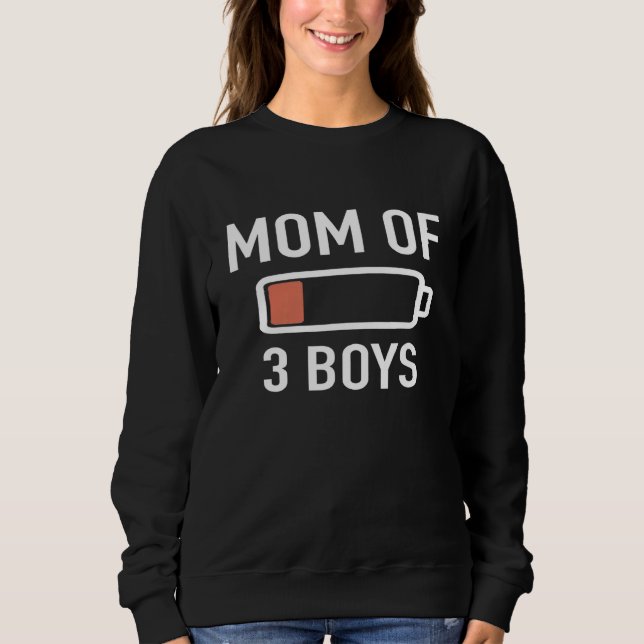 Sweatshirt Maman De Trois Garçons Batterie Maman Vide Avec 3  (Devant)