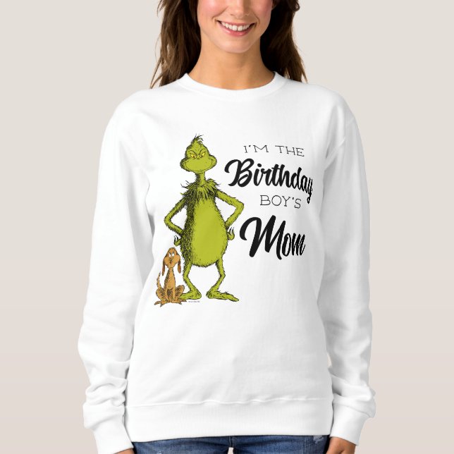 Sweatshirt Maman d'un garçon d'anniversaire Grinch tableau no (Devant)