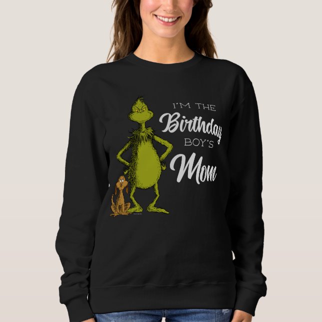 Sweatshirt Maman d'un garçon d'anniversaire Grinch tableau no (Devant)
