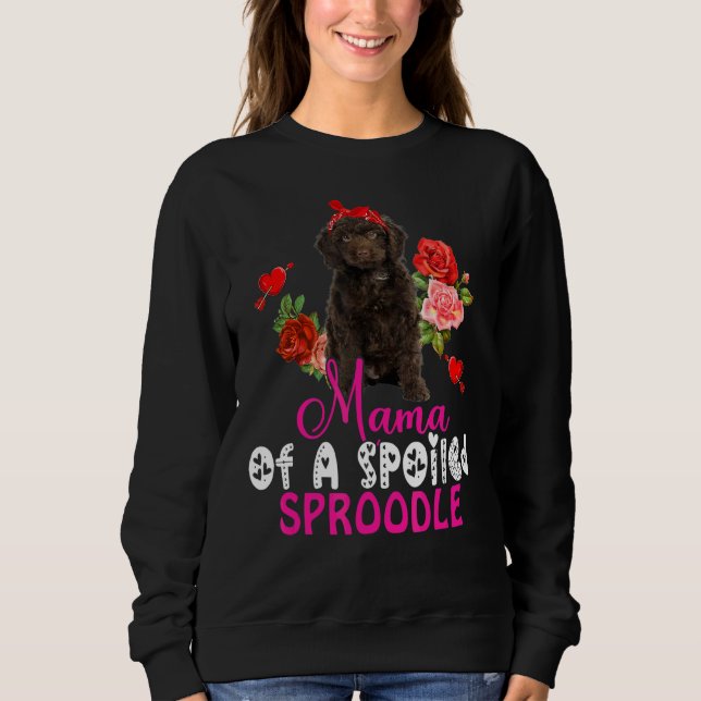 Sweatshirt Maman D'Un Sproodle Mélange Sproodle Chien Bow T (Devant)