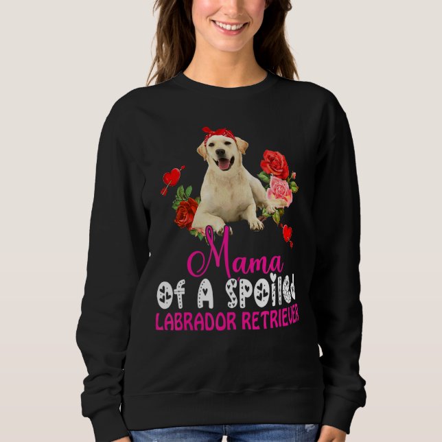 Sweatshirt Maman D'Une Cute Bow De Chien De Labrador Retrieve (Devant)