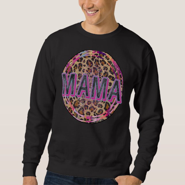Sweatshirt Maman Empreinte de léopard Maman Des Garçons Fille (Devant)