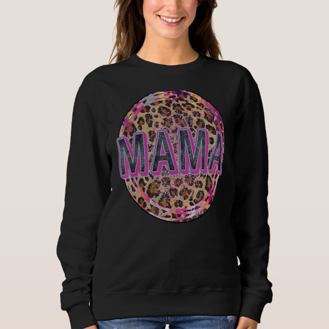 Sweatshirt Maman Empreinte de léopard Maman Des Garçons Fille (Devant)