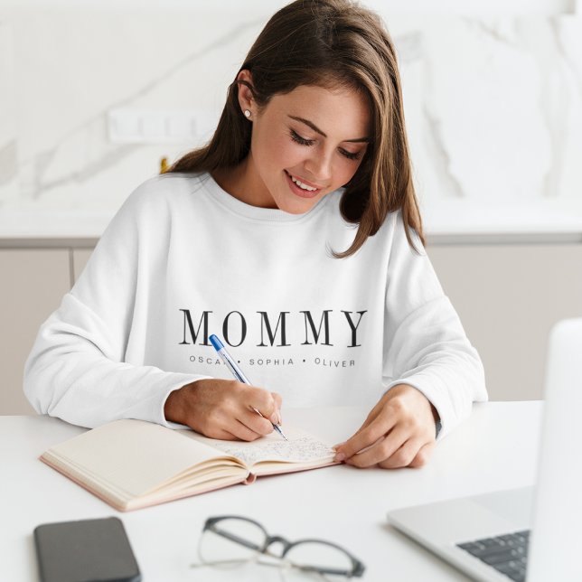 Sweatshirt Maman | Enfants Noms Fête des Mères Classiques Mod (Créateur téléchargé)