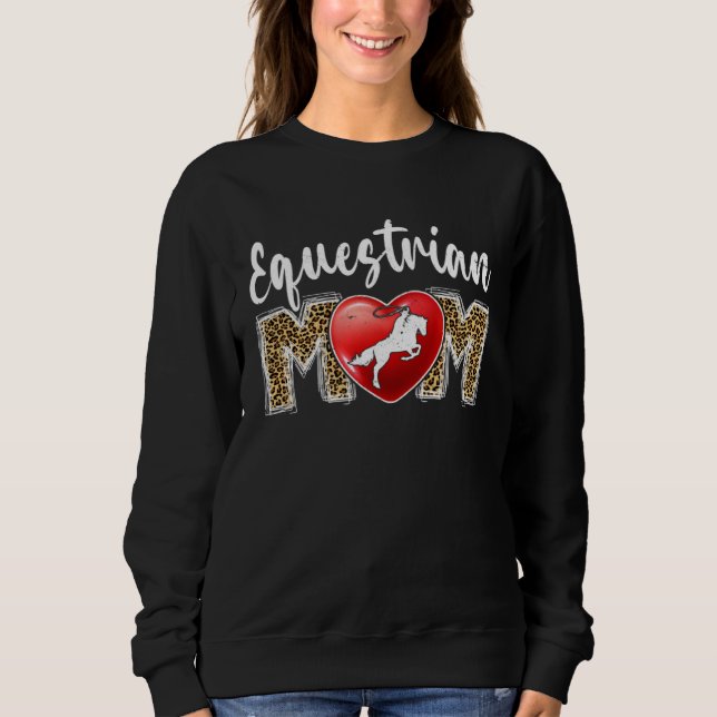 Sweatshirt Maman Équestre Mignonne Impression Léopard Maman P (Devant)