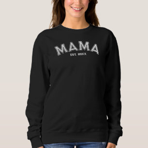 Sweatshirt Maman Est. Logo de style sport blanc personnalisé 