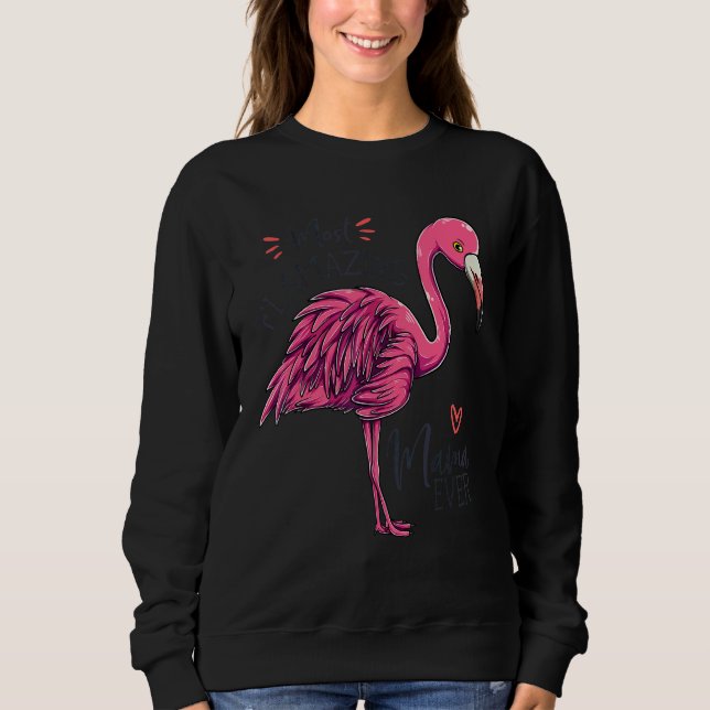 Sweatshirt Maman la plus flamboyante qui soit   Maman flamant (Devant)