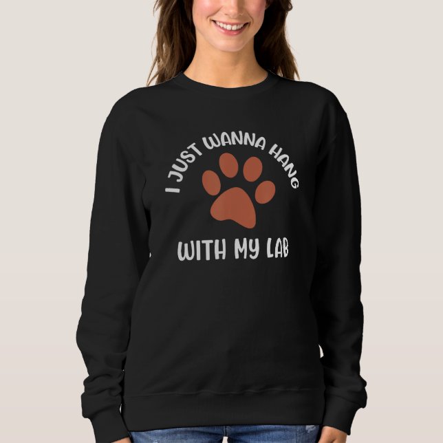 Sweatshirt Maman Lab chocolat Papa en compagnie de mon Lab La (Devant)