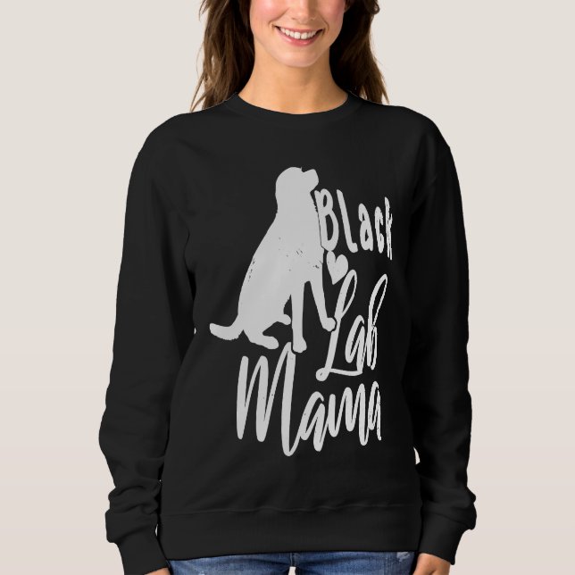 Sweatshirt Maman Labrador Retriever noir mignonne (Devant)