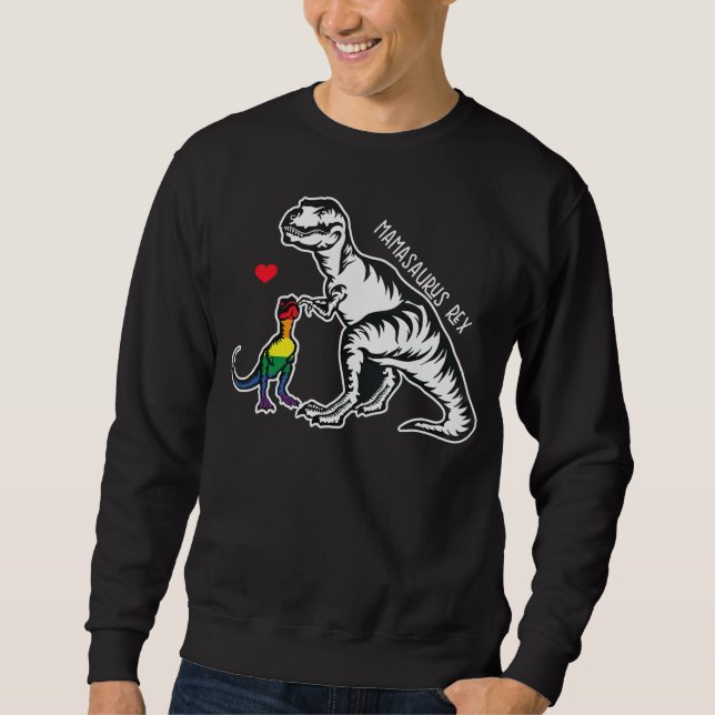 Sweatshirt Maman libre Hugs LGBT Maman Saurus Rex Shirt, Mama (Devant)