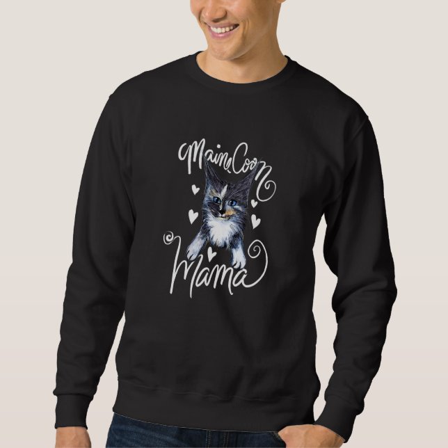 Sweatshirt Maman Maine Coon Mignonne Calico Dilué (Devant)